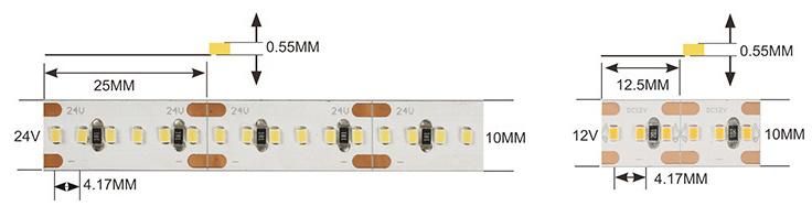 5m 8mm 10mm 12 mm CRI90 2216 LED Strip RoHS CE Bendable LED Lights Tape for Home Decoration