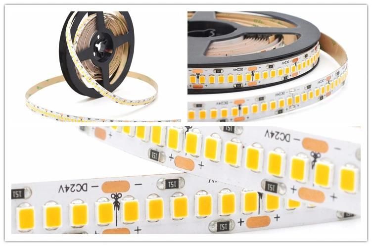 High Efficiency SMD2835 DC24V 18W No Dots 240LED Strip for Decoration