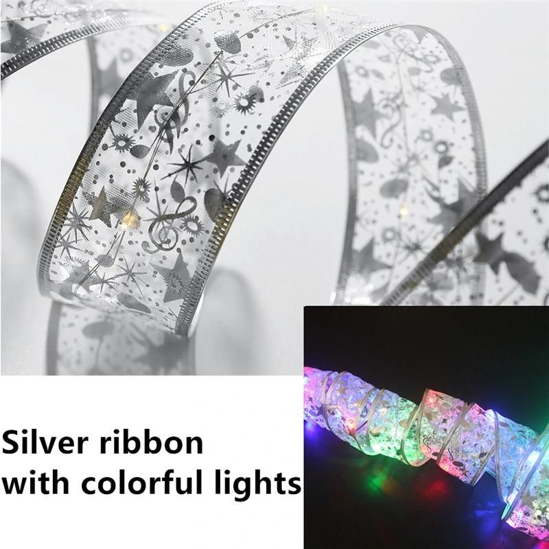 1m/2m/5m Christmas Decoration LED Ribbon Lights Color Bronzing Ribbons