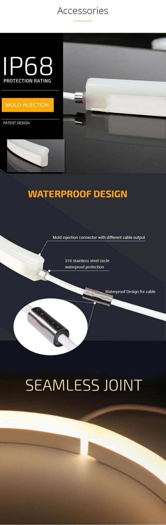 Waterproof Covers LED Ultra Thin Neon Flex Rope Light