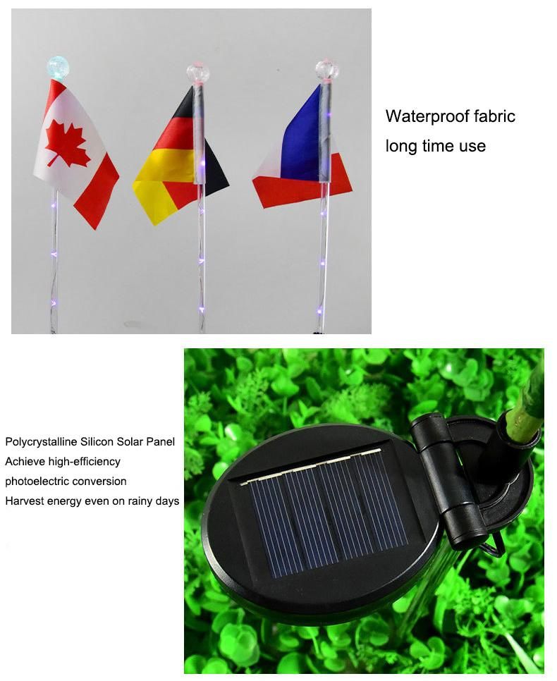 Solar Floor Lamp LED Flag Lamp Outdoor Rainproof Courtyard Decoration Lawn Lamp