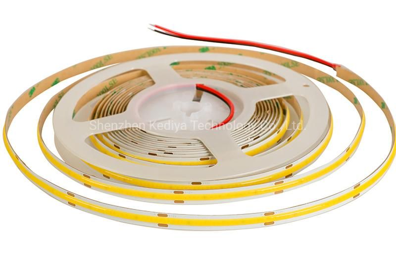 Premium Warm White 8mm DC Connector 12V 24V COB LED Light Strips Fcob Flexible COB Strip Light