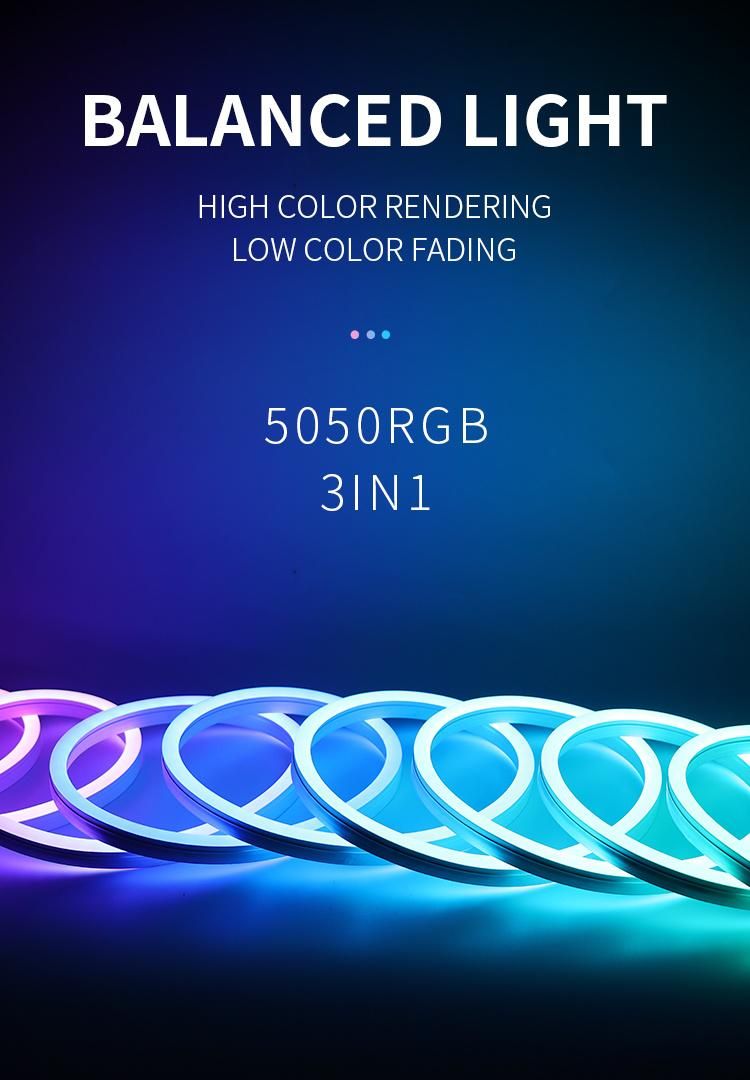 24V Flexible Ribbon Waterproof Flexible 5m Rope Light Silicone LED Neon Rope Light