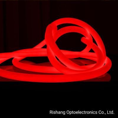 360 Degree Emitting Silicone Round Shape Various Color and White 4000K LED Neon Flex Strips for Building Decoration
