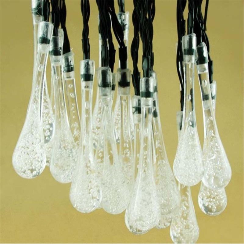 20 LED Solar Powered Water Drop String Lights LED Christmas Light