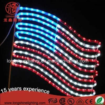 Hotsale American IP44 Ce LED Motif Decorative Rope Light Decorative for Natioanal Day