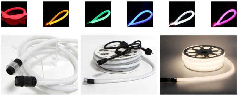 AC110V AC220V AC230V 360 Degree Beam Angle Flexible LED Neon Tube Light Round 16mm Indoor and Outdoor IP65 Waterproof LED Neon Flex