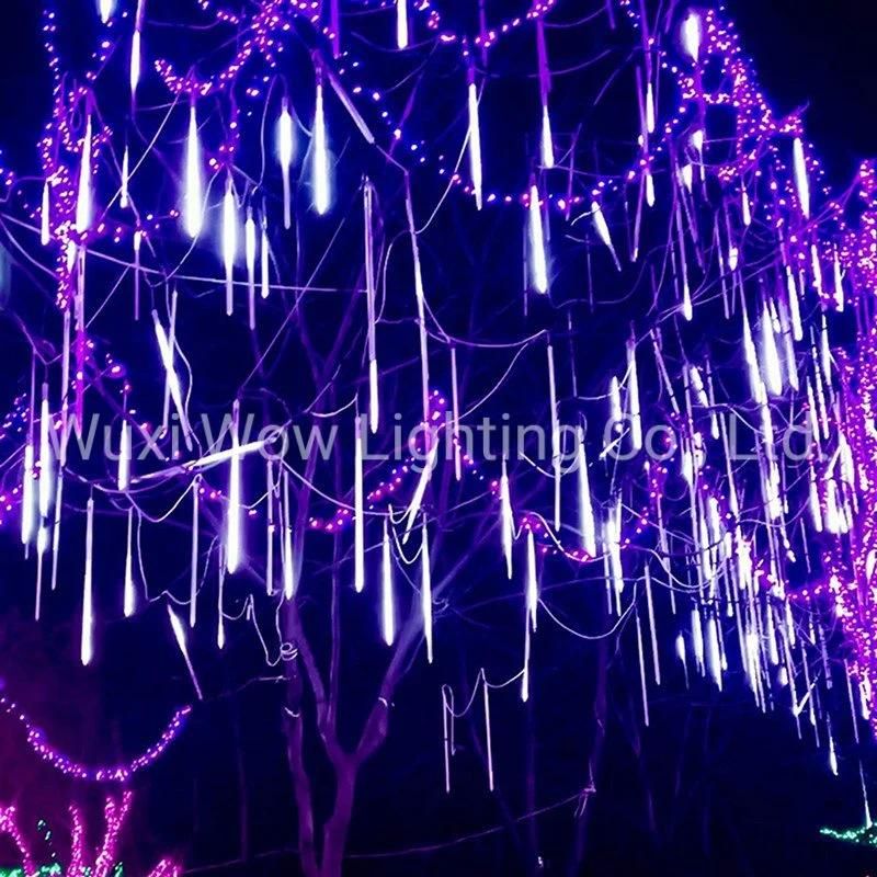 Meteor Lights 192 LED Falling Snowfall Lights Meteors Shower Rain Lights 30cm 8 Tubes Cascading Light for Christmas Tree Wedding Party Garden Home Decoration
