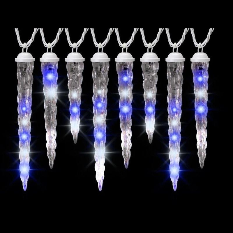 Icy Blue White Shooting Star Varied Size Icicle Light