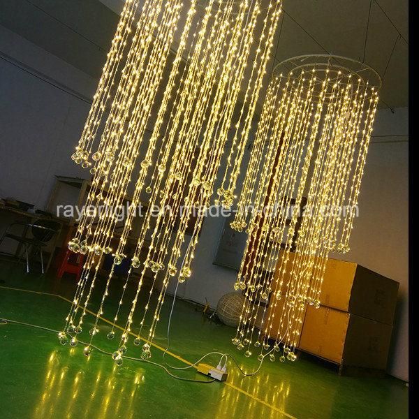 Customized Shopping Center Diamond Hall Mall Wedding Decoration LED Christmas Curtain Light Warm