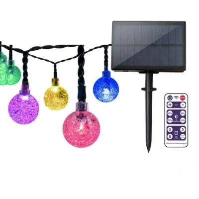 100LEDs Crystal Ball Solar LED Outdoor Garden Christmas Decoration Waterproof String Light