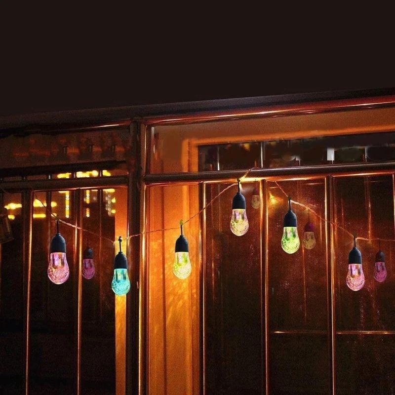 Solar String Bulb Lights Commercial Grade IP65 Waterproof Solar String Lights