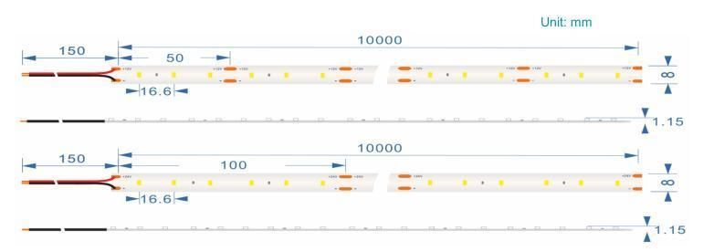 Super Long No Welding DC 12 V 2835 60 LED/M Flexible LED Tape