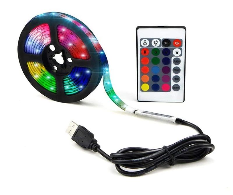 Amazon Hot Sale 5050USB Lamp with RF Remote Control TV TV RGB Colorful Background LED Strip