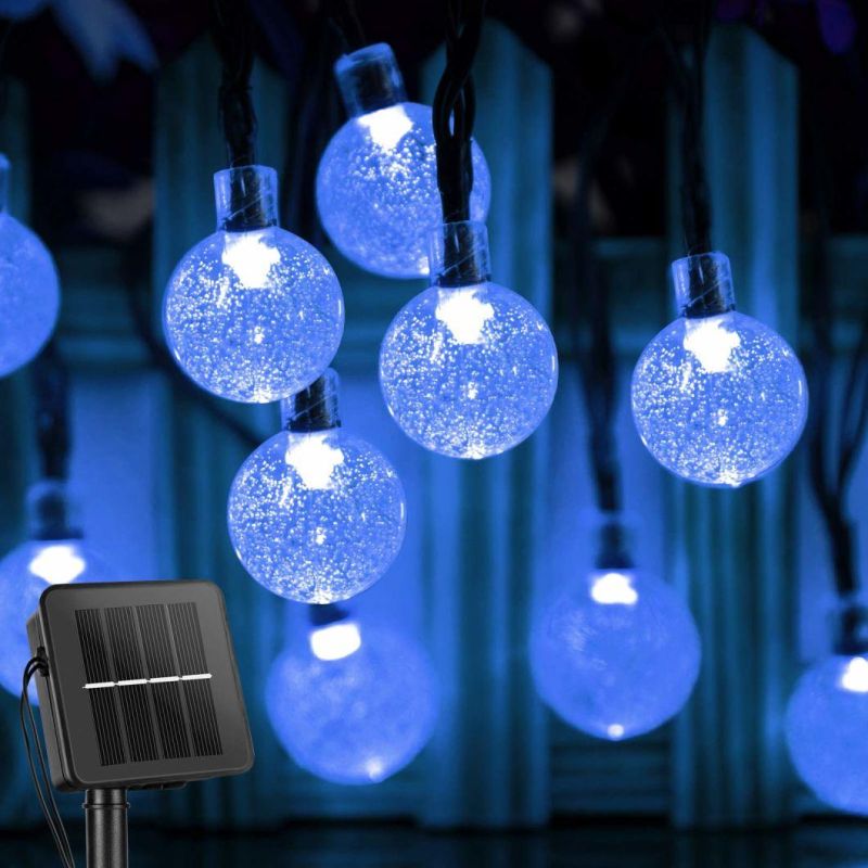 Solar String Lights Outdoor 60 LED 35.6 Feet Crystal Globe Lights with 8 Lighting Modes