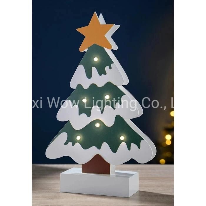 Colourful Wood Table Christmas Decoration - Tree