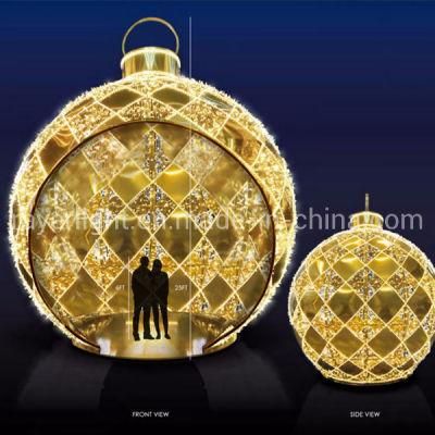 Customized 24FT Mall LED Motif Ball Lighting Outdoor Christmas Decoration