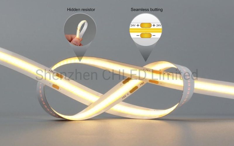 High Bright LED COB Strip Light 384LEDs/M 12V 24V Flexible Dotless COB LED Strip Lights LED Strip