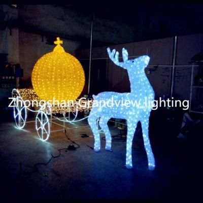 Outdoor LED Reindeer Carriage Christmas Light
