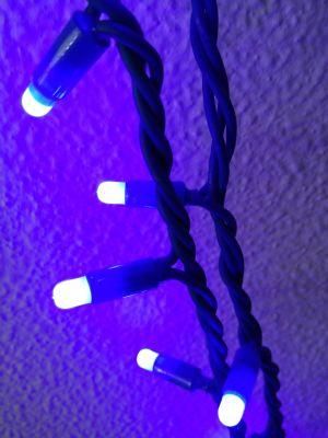 10m Waterproof Rubber Cable Blue LED String Lights