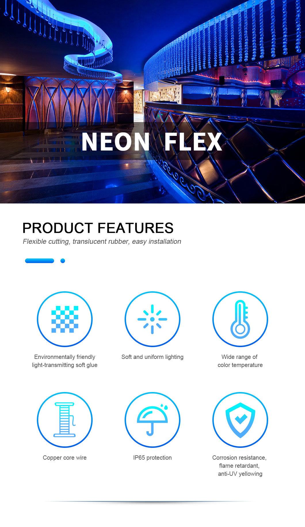 Silver-Plating Highly-Efficient Small Pressure Drop White 5000K LED Slim Neon Flex Strip