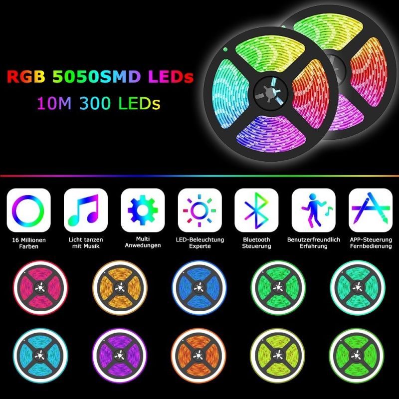 Wholesale 12V 5m 10m 15m 20m Waterproof WiFi 5050 RGB TV Backlight Flexible SMD LED Strip Lights with Alexa Google for Party Christmas Tree Decoration Price