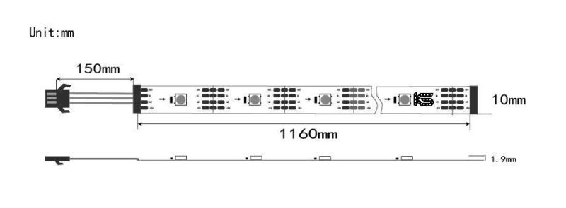 5V USB RGB IC Addressable Strip Light for 65” TV Backlight Stirp Light