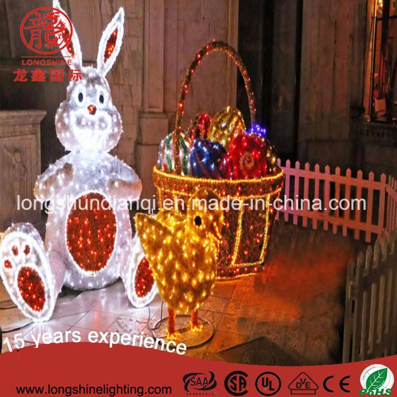 Easter Decoration Light up Chickling and Egg Basket