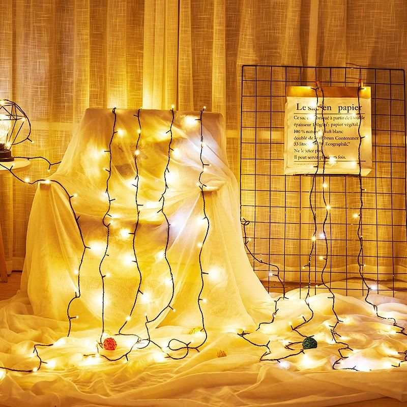 LED Curtain Garland on The Window Fairy Festoon Christmas Decorations String Lights