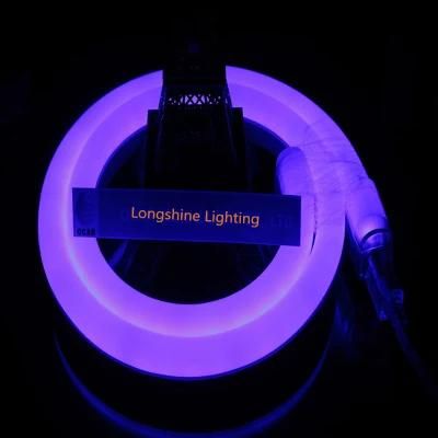 24V 360-Degree Glow Purple LED Neon Light for Outdoor Decoration