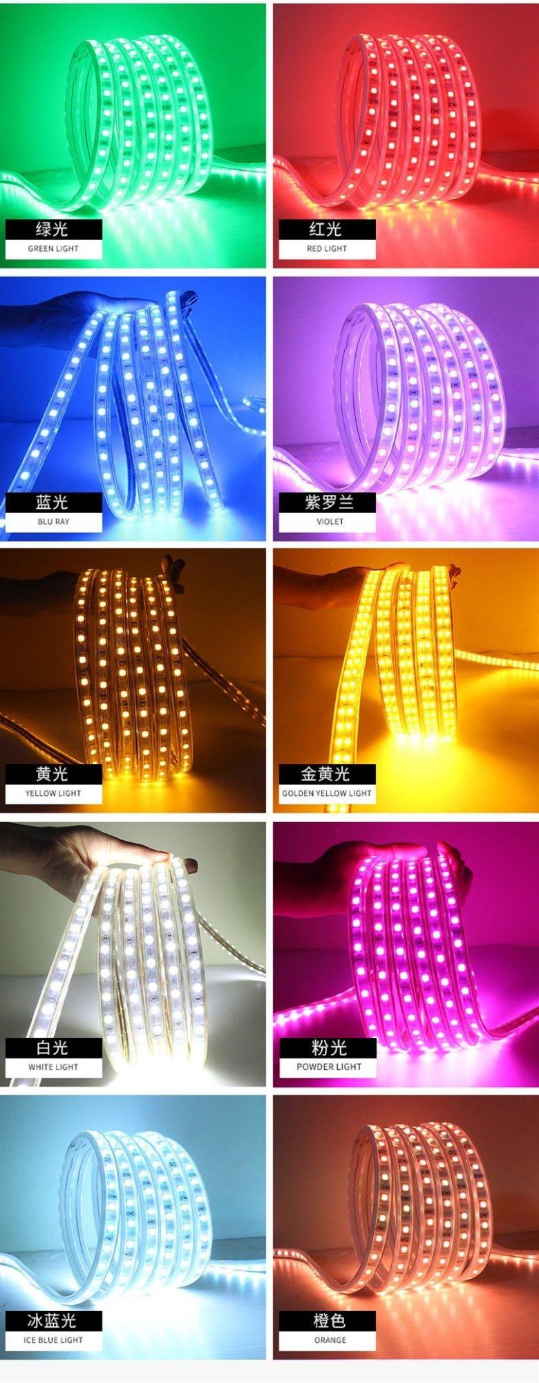 LED Strip Light RGB LED 5050 2835 Waterproof 220V Christmas Colored Lamp
