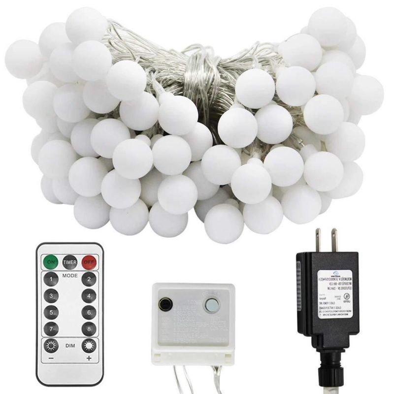Remote Control Battery Operated Christmas Globe Twinkle Outdoor LED String Lights
