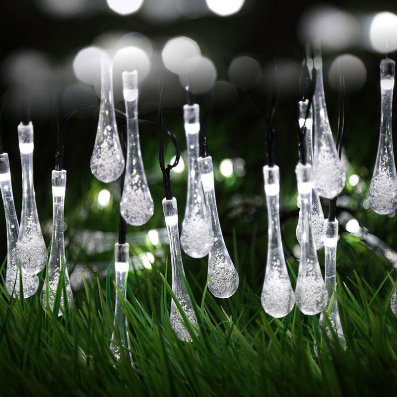 6/5/3m 30/20/10 LEDs Christmas Holiday Decoration LED Outdoor Water Drops Solar Lamp String Light