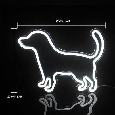 New Style Small Dog Shaped Neon Sign Acrylic Wall Hanging USB Power for Kawaii Room Decor Custom Neon Sign
