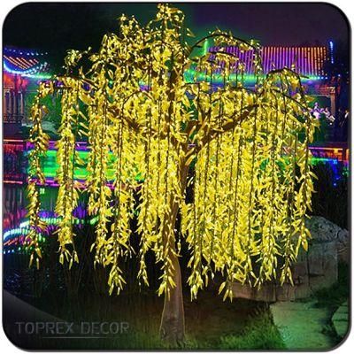 Quality Christmas Ornament Lights Large Bulbs Customizable IP65 Decorative Artificial Lighted Weeping Willow Tree