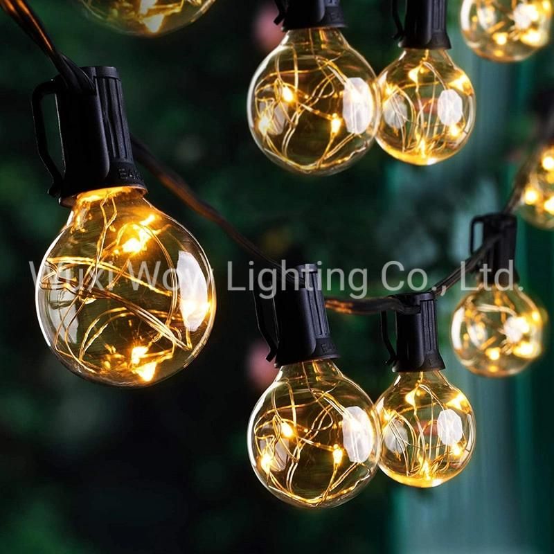 Waterproof Outdoor LED String Lights 17.7m 50+3 G40 Bulbs 265 LEDs IP65 Waterproof Patio String Light CE Standard Warm Indoor Outdoor Fairy Lights for Backyard