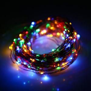 Solar String Light Outdoor Water Color Solar Copper Wire LED String Lights for Christmas Garden Decoration