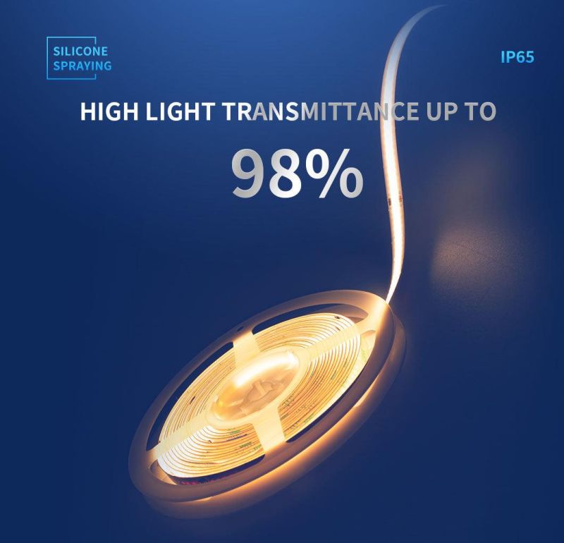 High Light Transmittance up to 98% Silicon Spraying IP65 Waterproof LED Strip Light