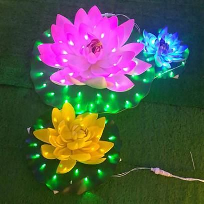 Factory Wholesale Indoor Decorative Artificial Pink Lotus Flower Light