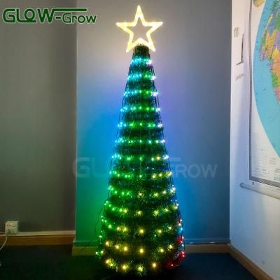 5V UL 1.5m RGB LED Pixel Christmas Tree Kit with Remote Controller for Home Party Holiday Festival Decoration