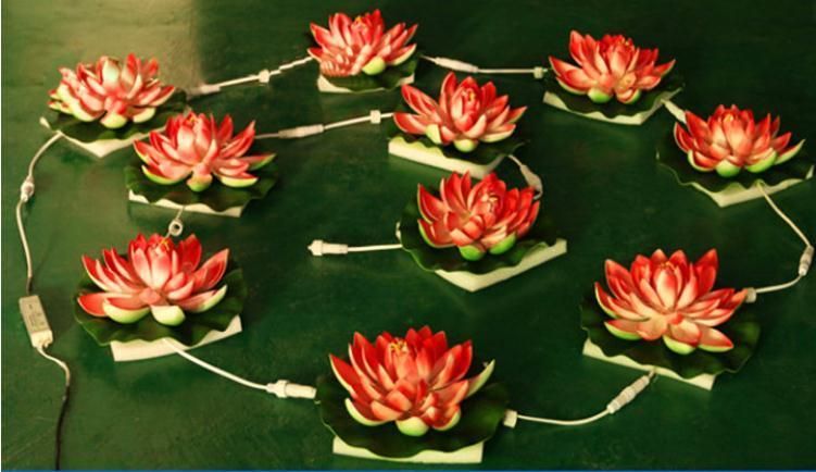 Factory Wholesale Indoor Decorative Artificial Pink Lotus Flower Light