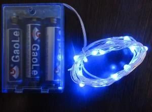 Battery Operated 2m 20L Blue LED Lights on Copper Wire