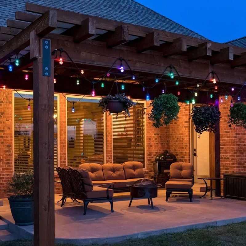 LED Warm White & Color Changing Cafe String Lights with Oil-Rubbed Bronze Lens Shade