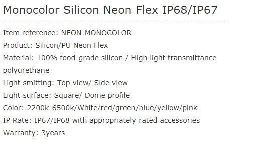 Stream Line-Monocolor Silicon Neon Flex IP 68/67