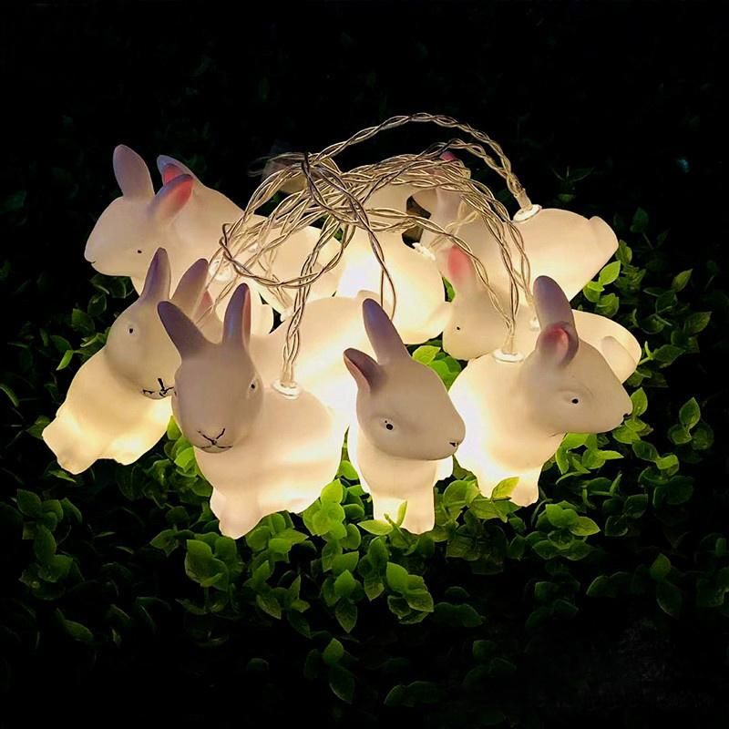 Rabbit-Shaped Battery Box Easter Decorative String Light