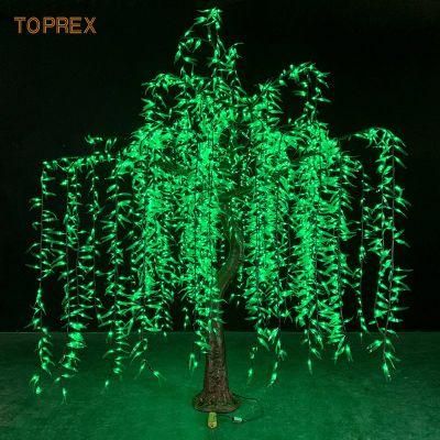 Holiday Garden Decor Toprex Green Color Metal Willow Tree Lights