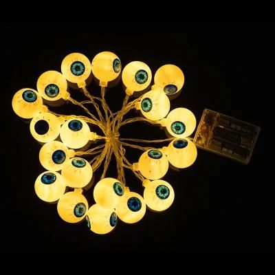 LED Halloween Decoration Light String Ghost Hanging Light Eye Ball String Light Easter Day Battery Light