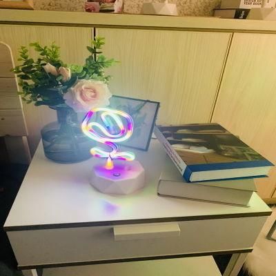 Ome Decoration Table Lamp Hand Made DIY Shapeble Neon Light