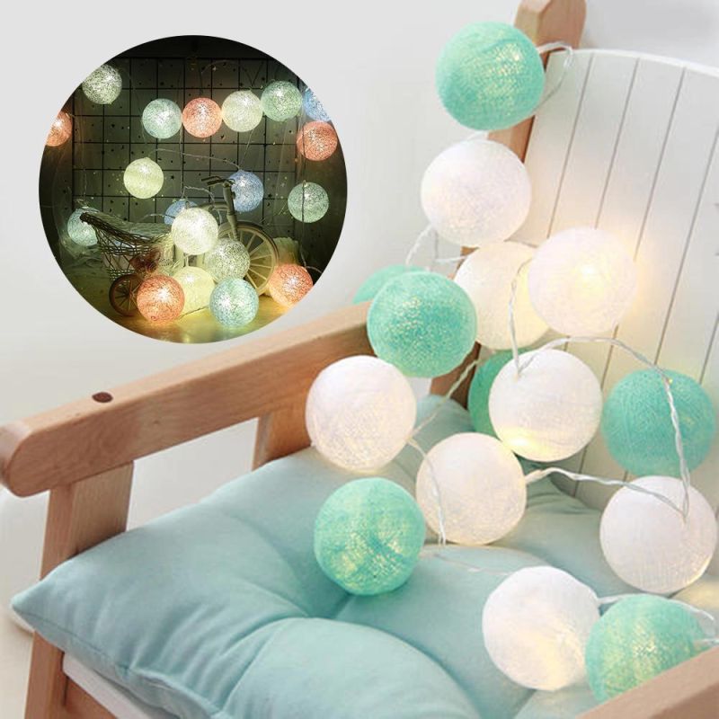 20LED Cotton Ball Christmas Decoration Holiday Outdoor LED Light String