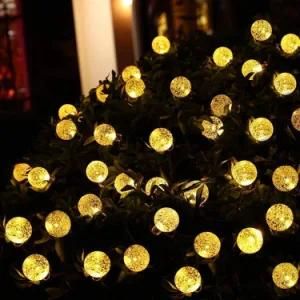 Solar Light String LED Crystal Bubble Ball 20 Light Outdoor Waterproof Christmas Decoration String Light
